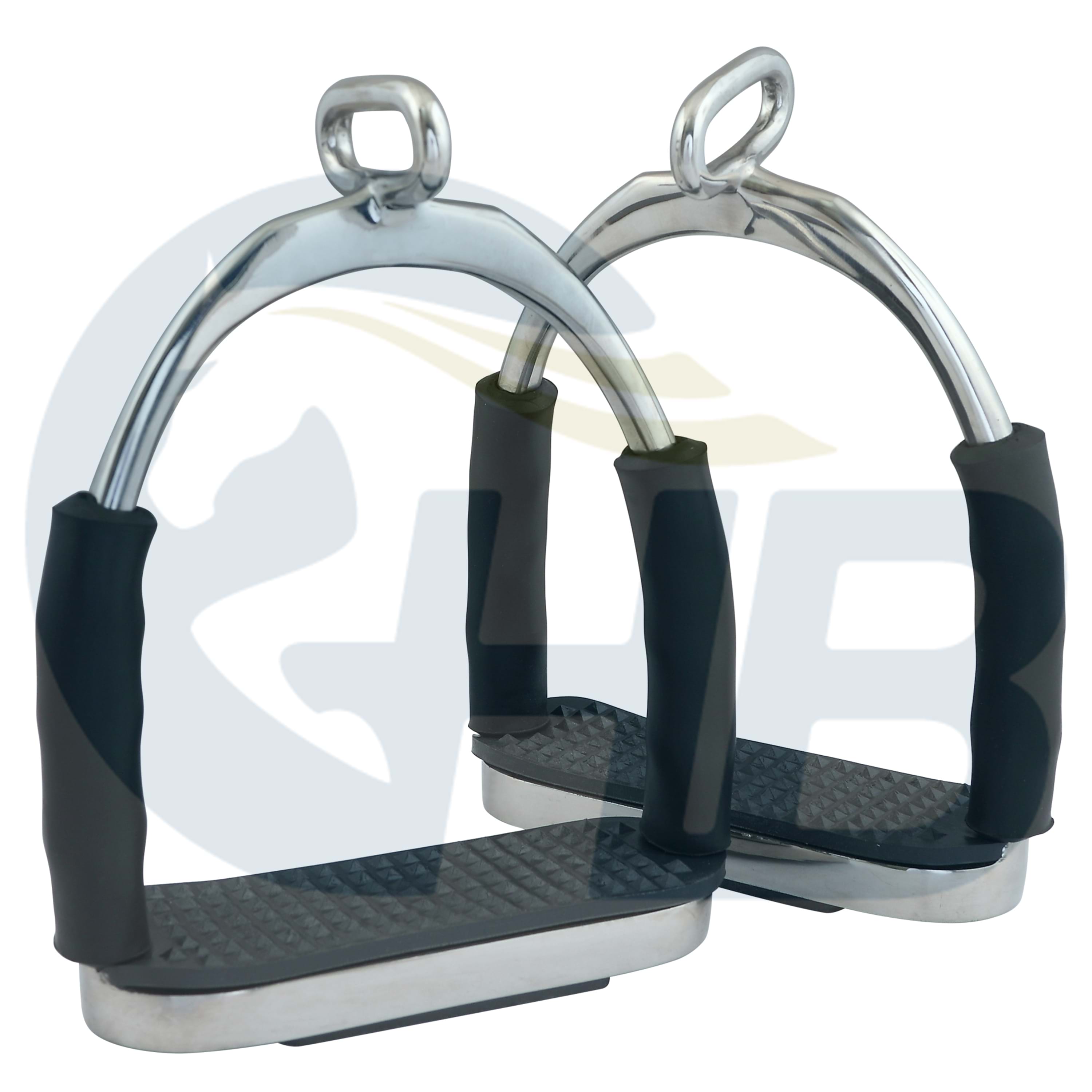 Silver Offset Eye 4 way Flexible Stirrup Irons
