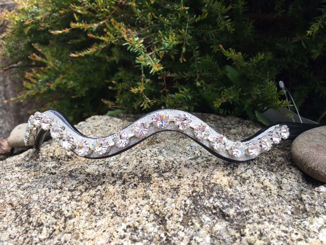 Gold Crystal Browband Wave Shaped Browband Show Browband Sizes Full Cob Pony